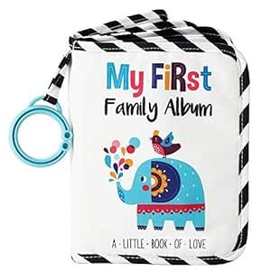 Urban Kiddy™ Baby's My First Family Album | Soft Photo Cloth Book Gift Set for Newborn Toddler & Kids (Elephant)